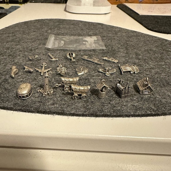 925 Sterling Silver Charm Set. Jewelry making. Heart Ballet Shoe 3D House Flag. - Picture 8 of 13